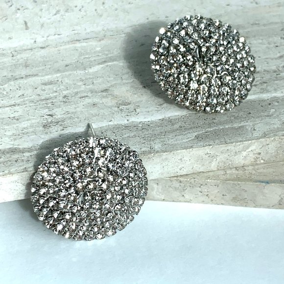 New ~ Anthropologie Rhinestone Disco Ball Post Earrings - Picture 7 of 10